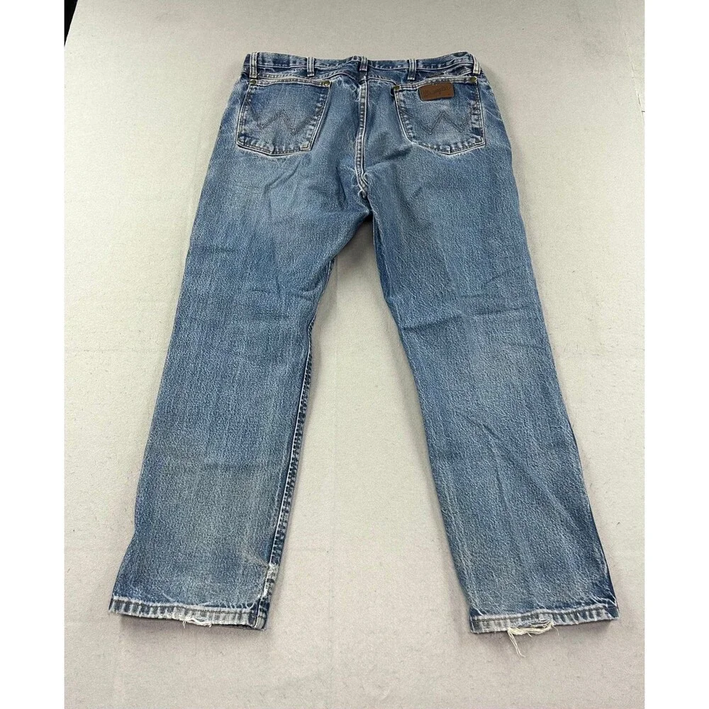 Wrangler 47MWZ Jeans Mens Blue Regular Fit Cowboy Cut Straight Leg